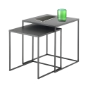 Set 2 tavolini da salotto quadrati in metallo grigio antracite Omaha Offerta