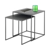 Set 2 tavolini da salotto quadrati in metallo grigio antracite Omaha Offerta
