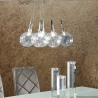 Lampadario a sospensione moderno con 10 luci e sfere trasparenti Bubbles Saldi