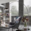 Lampada da terra ad arco in metallo con base in marmo h220 cm Bow Vendita