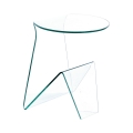 Tavolino da salotto di design comodino moderno in vetro curvato Light Promozione