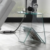 Tavolino da salotto di design comodino moderno in vetro curvato Light Vendita