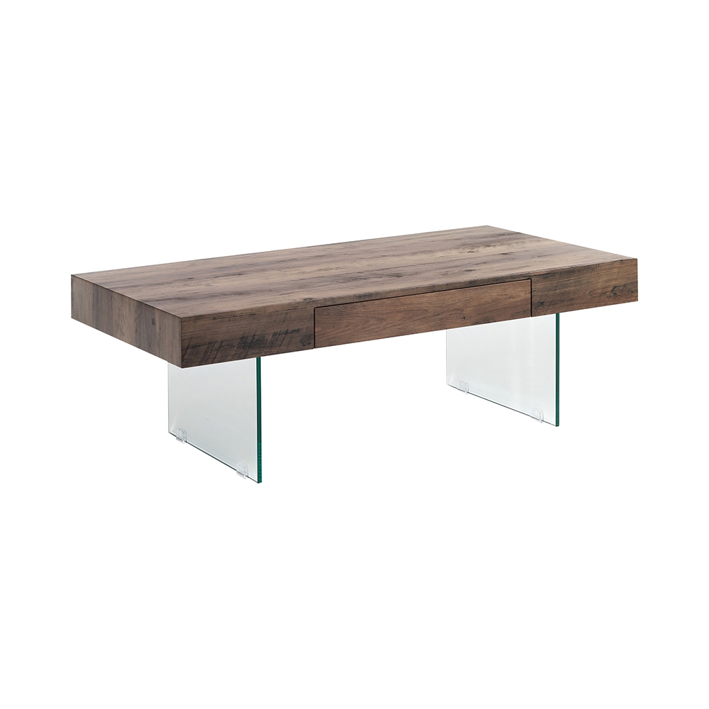Tavolino da salotto moderno in legno con gambe in vetro 110x60cm Manhattan Promozione Tavolino da salotto moderno in legno con gambe in vetro 110x60cm Manhattan Promozione