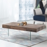 Tavolino da salotto moderno in legno con gambe in vetro 110x60cm Manhattan Vendita