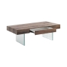 Tavolino da salotto moderno in legno con gambe in vetro 110x60cm Manhattan Offerta