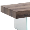 Tavolino da salotto moderno in legno con gambe in vetro 110x60cm Manhattan Saldi