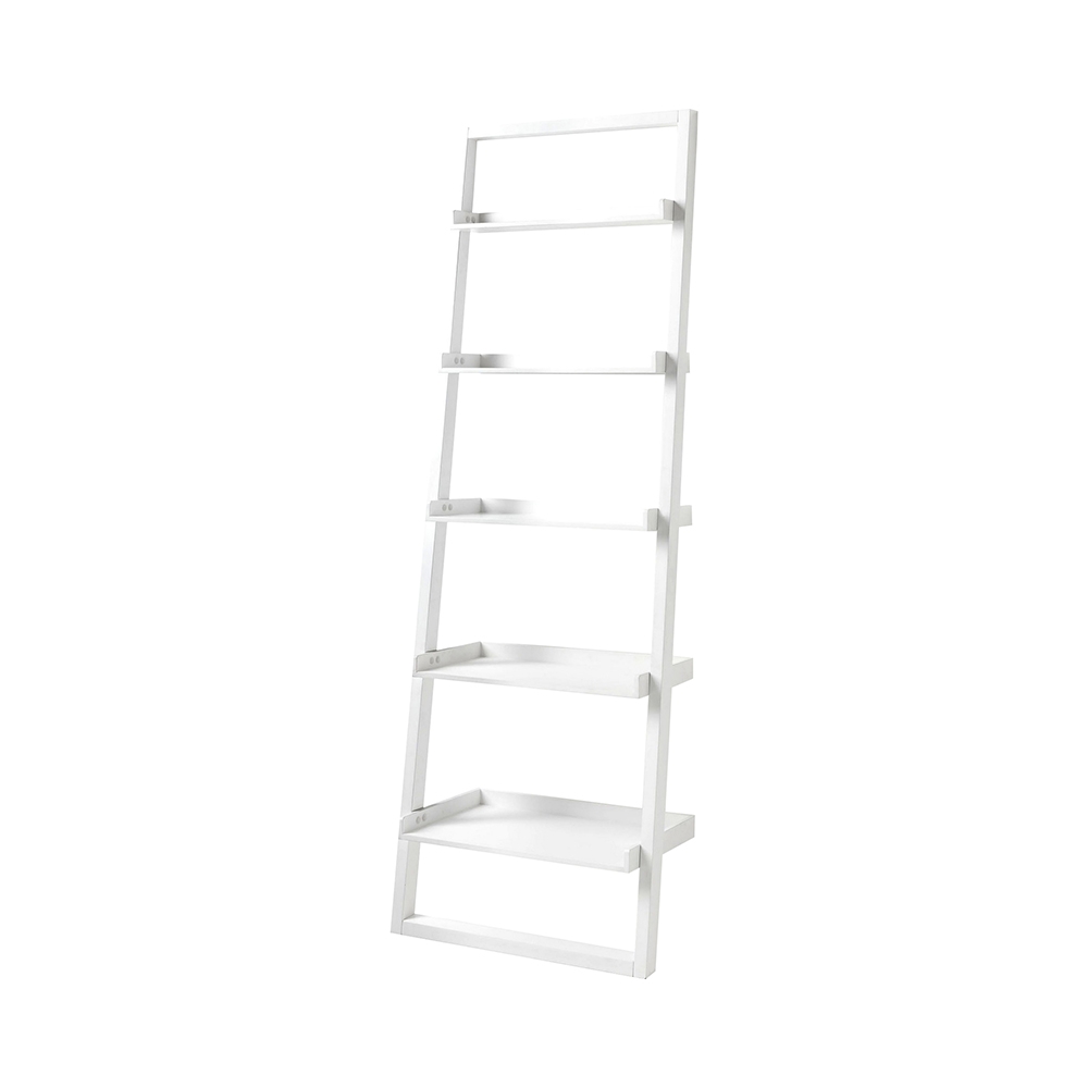 Libreria da parete bianca moderna a scala con 5 ripiani h193cm Peoria Promozione Libreria da parete bianca moderna a scala con 5 ripiani h193cm Peoria Promozione