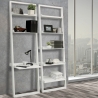 Libreria da parete bianca moderna a scala con 5 ripiani h193cm Peoria Vendita