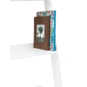 Libreria da parete bianca moderna a scala con 5 ripiani h193cm Peoria Offerta