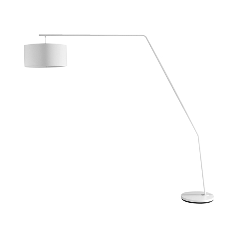 Lampada da terra ad arco in metallo bianca h175 cm Norman Promozione