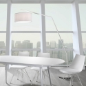 Lampada da terra ad arco in metallo bianca h175 cm Norman Offerta
