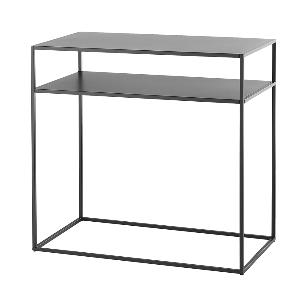 Consolle da ingresso moderna 80x40 cm con 2 ripiani in metallo antracite Omaha Promozione Consolle da ingresso moderna 80x40 cm con 2 ripiani in metallo antracite Omaha Promozione