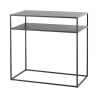 Consolle da ingresso moderna 80x40 cm con 2 ripiani in metallo antracite Omaha Promozione