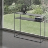 Consolle da ingresso moderna 80x40 cm con 2 ripiani in metallo antracite Omaha Vendita
