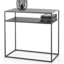 Consolle da ingresso moderna 80x40 cm con 2 ripiani in metallo antracite Omaha Offerta