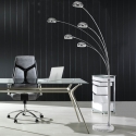 Lampada da terra moderna con 5 paralumi direzionabili h216 cm Wellington Vendita