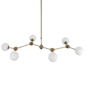 Lampadario a sospensione con 6 luci di design in metallo e vetro Cardy Offerta