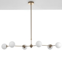 Lampadario a sospensione con 6 luci di design in metallo e vetro Cardy Saldi