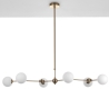 Lampadario a sospensione con 6 luci di design in metallo e vetro Cardy Saldi
