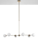 Lampadario a sospensione con 6 luci di design in metallo e vetro Cardy Sconti