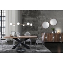 Lampadario a sospensione con 6 luci di design in metallo e vetro Cardy Stock
