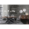 Lampadario a sospensione con 6 luci di design in metallo e vetro Cardy Stock