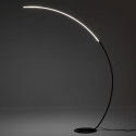 Stehlampe bogenförmig aus Aluminium mattschwarz mit LED h175 cm Nampa Verkauf