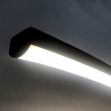 Lampada da terra ad arco in alluminio nera opaca con led h175 cm Nampa Saldi