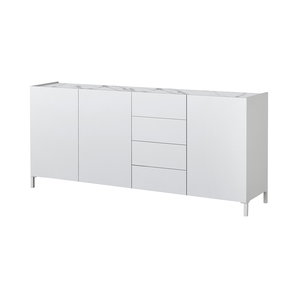Credenza madia per soggiorno bianca Made in Italy effetto marmo Durham Promozione Credenza madia per soggiorno bianca Made in Italy effetto marmo Durham Promozione