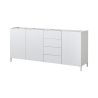 Credenza madia per soggiorno bianca Made in Italy effetto marmo Durham Promozione