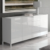 Credenza madia per soggiorno bianca Made in Italy effetto marmo Durham Vendita