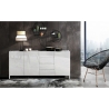 Credenza madia per soggiorno bianca Made in Italy effetto marmo Durham Sconti