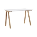 Scrivania ufficio bianco e rovere stile scandinavo 120x76x60cm Milton Promozione
