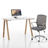 Scrivania ufficio bianco e rovere stile scandinavo 120x76x60cm Milton Vendita