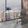 Scrivania ufficio bianco e rovere stile scandinavo 120x76x60cm Milton Saldi