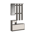 Mobile ingresso con specchio e scarpiera e appendiabiti Belfast Grey Promozione