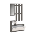 Mobile ingresso con specchio e scarpiera e appendiabiti Belfast Grey Offerta