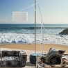 Lampada da terra bianca regolabile in metallo h210 cm Sayonara White Sconti