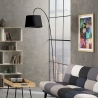 Lampada da terra nera minimal con base in cemento h210 cm Romina Black Offerta