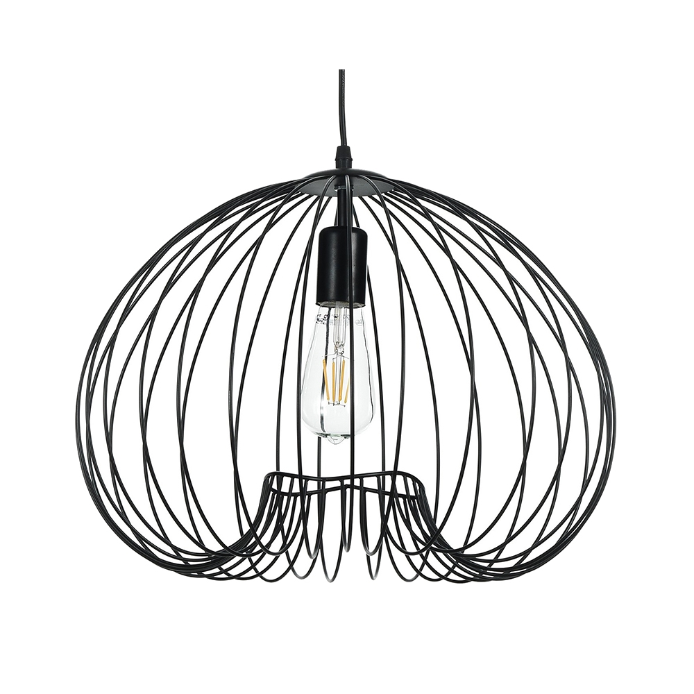 Lampadario a sospensione moderno in metallo nero con cavo regolabile Ø42 Lynton B Promozione Lampadario a sospensione moderno in metallo nero con cavo regolabile Ø42 Lynton B Promozione