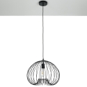 Lampadario a sospensione moderno in metallo nero con cavo regolabile Ø42 Lynton B Saldi