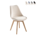 Set 4 sedie in velluto stile scandinavo da soggiorno cucina Smart Soft Promozione
