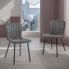 Set 4 sedie da cucina soggiorno sala da pranzo moderne in tessuto Karya Vendita