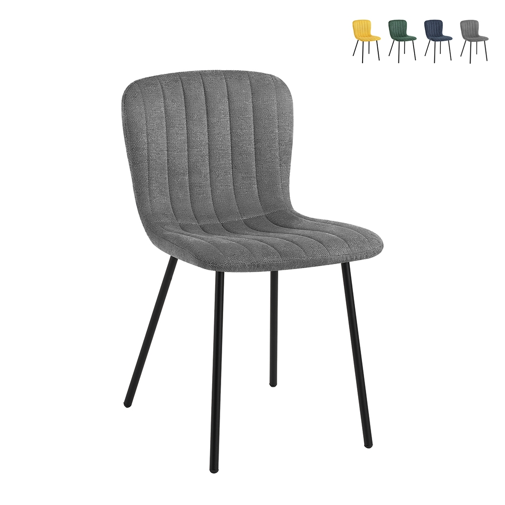 Set 4 sedie da cucina soggiorno sala da pranzo moderne in tessuto Karya Promozione Set 4 sedie da cucina soggiorno sala da pranzo moderne in tessuto Karya Promozione