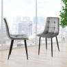 Set 4 sedie da soggiorno cucina in velluto effetto trapuntato Corfù 