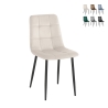 Set 4 sedie da soggiorno cucina in velluto effetto trapuntato Corfù Promozione