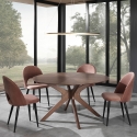 Set 4 sedie da cucina sala da pranzo design moderno in velluto Bounty Vendita