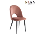Set 4 sedie da cucina sala da pranzo design moderno in velluto Bounty Promozione