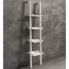 Libreria da parete bianca a scala 4 ripiani moderna h180cm Little Peoria Stock