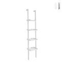 Libreria da parete bianca a scala 4 ripiani moderna h180cm Little Peoria Promozione